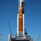 SLS on the launch pad at Kennedy Space Center in Florida.